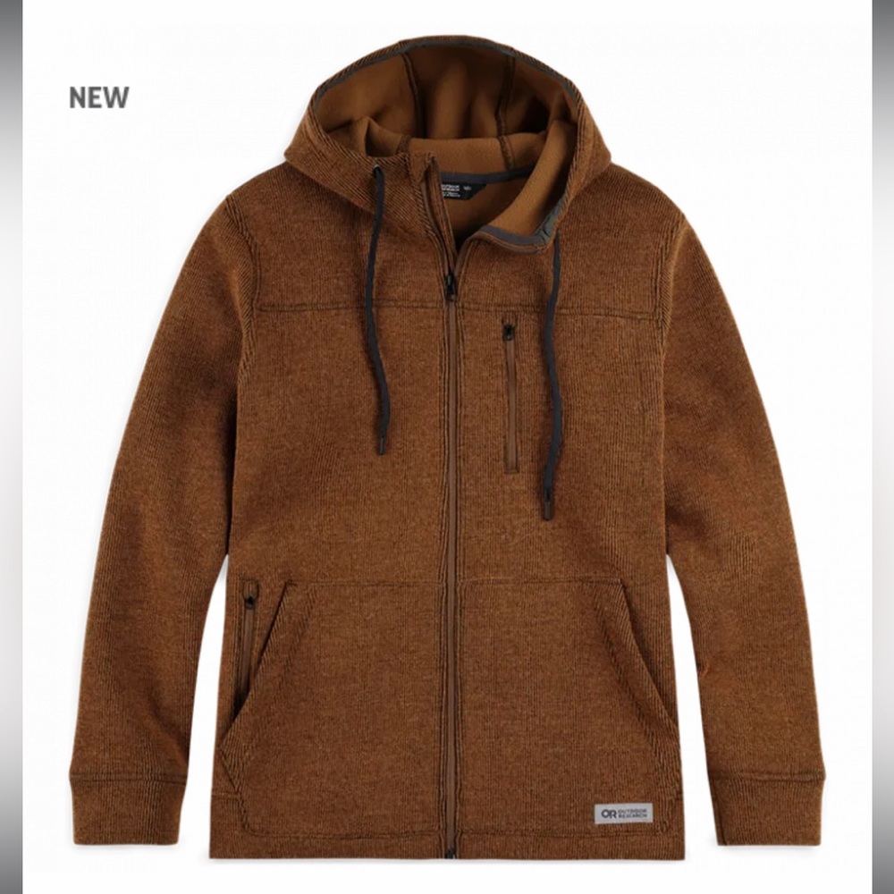 NEW Outdoor Research Men's Flurry Hoodie - Fleece Interior, Wool Exterior
